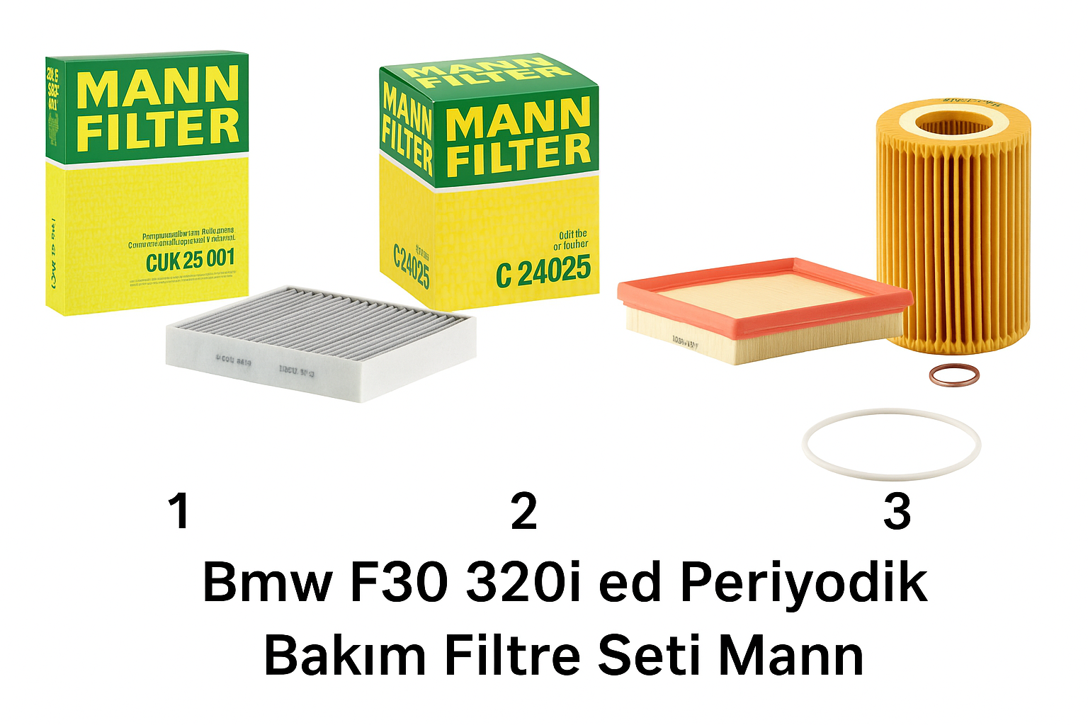 Bmw F30 320i ed Periyodik Bakım Filtre Seti Mann