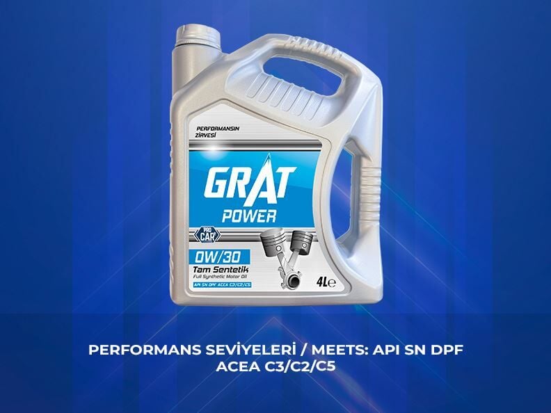 GRAT 0W30 4 LİTRE  PARTİKÜLLÜ TAM SENTETİK API SN DPF ACEA C3-16 C5-16